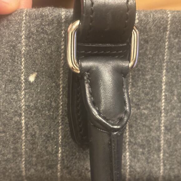 TUMI Chatham East West Satchel Bag Gray Pinstripe Wool & Leather MSRP $495 Italy - Picture 14 of 16